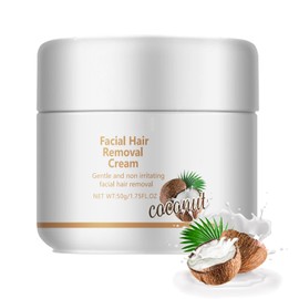 Facial Hair Remover for Women, Coconut Extract, Painless Hair Removal Cream, Depilation Cream, Intimate Area, Gentle Formula, Intimate Hair Removal Cream for Bikini, Pubic Area, Face and Body