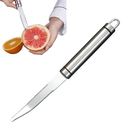 Dulier Stainless Steel Grapefruit Knife - Curved Serrated Bread for Kitchen - Fruit Knife - Chef Kitchen Curved Carving Tool