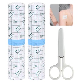 Pack of 2 Shower Plasters, Waterproof Shower Plasters, Transparent Stretchy Bandages to Protect Tattoos and Wounds - for Showers, Swimming and Sports Activities (15 cm x 2 m)