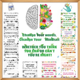47 PCS Growth Mindset Posters Growth Mindset Bulletin Board Decorations Inspirational Growth Mindset Posters Banners Positive Saying Accents Set for Classroom Home School Wall And Blackboard Decor
