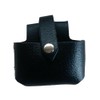 Black Leather Tape Holder Hoslter with button loop fastening heavy