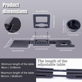 Treadmill Desk Attachment, Laptop Holder Adjustble Height Width, Workstation for Treadmill Handlebars, Universal Treadmill Table with Cup Holder and Tray
