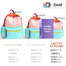 Preschool Mini Backpack For Boys Girls, Child Backpacks For School & Travel, Kindergarten Elementary Toddler bag, 11" H, For Kids 2-4, Small