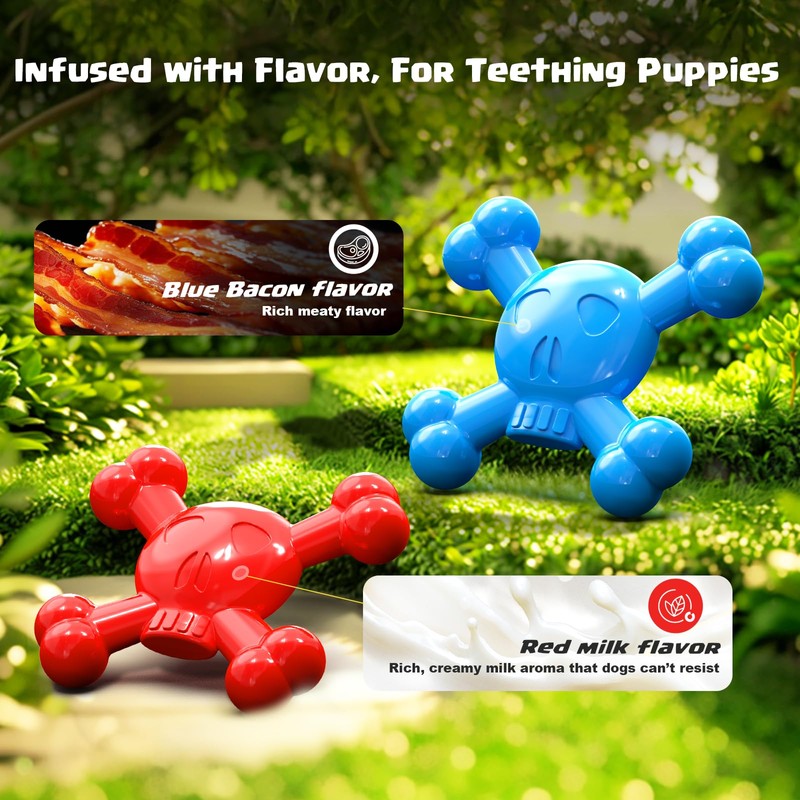 Ouilter Dog Toys for Small Dogs, Skull-Shaped Small Dog Toys