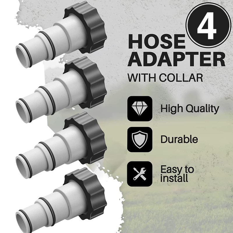 4pcs Hose Adapter for Pump, Pool Hose Adapter Set, Pool