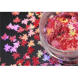 Nail Art Autumn Maple Leaf Varigated 5mm (3103 - Hawaii - red pink cream)