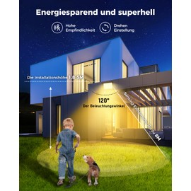 vighep Spotlight with Motion Sensor Outdoor 50 W - 5000 LM 3000 K Warm White Bright Lamp with Motion Sensor Outdoor IP65 Weatherproof Pir Lights Outdoor for Garden Warehouse Playground Garage