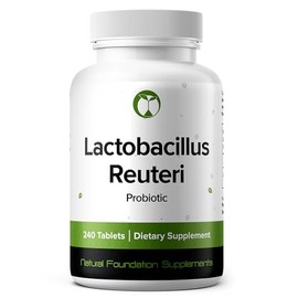 Natural Foundation Supplements- “Lactobacillus Reuteri Suplemento probiótico 240 tabletas 3 mil millones de UFC probióticos para hombres y mujeres Sup