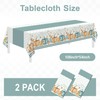 Thanksgiving Disposable Tablecloths,2 Pack Blue Pumpkin Maple Thanksgiving Plastic Table