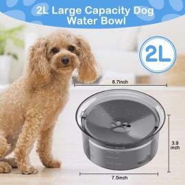 Szilbz New Water Bowl 2L Large Capacity Slow Drinking Dog Bowl,No Spill for Dogs Splash
