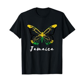 Jamaica Pride Jamaican Butterfly Heroic Roots Freedom T-Shirt