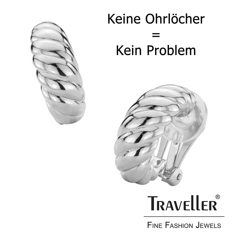 Traveller Clip On Earrings Various Colours, Titanium