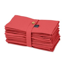 S4Sassy Orange Solid Home Decor 12 Pcs Cotton Napkin Solid Everyday Basic Washable Table Linen