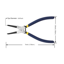 WISEPRO Circlip Pliers Internal Heavy Duty Snap Ring Pliers with Bent Jaw for Ring Removing and Retaining 7 Inch