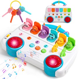 Children's Toy from 1 Years, Montessori Toy from 1 Year Music Baby Toy from 1 Year with Light & Sound Key Animal Motor Skills Toy Music Toy Gifts Game from 1 2 Years Girls Boys