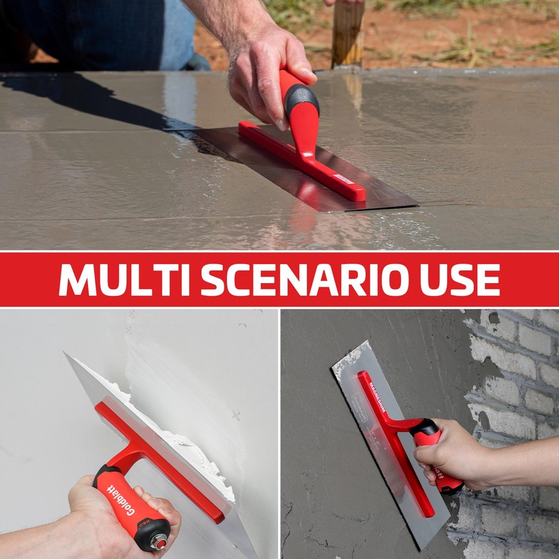 Goldblatt RED Professional Drywall Trowel, 14"x 4" Stainless Steel Finishing