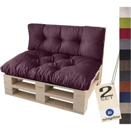 Sunnypillow Pallet Cushion Pad Set for Euro Pallets Indoor and Outdoor Pallet Cushions Pallet Sofa Cushion with Beautiful Quilting Many Colours and Sizes to Choose From