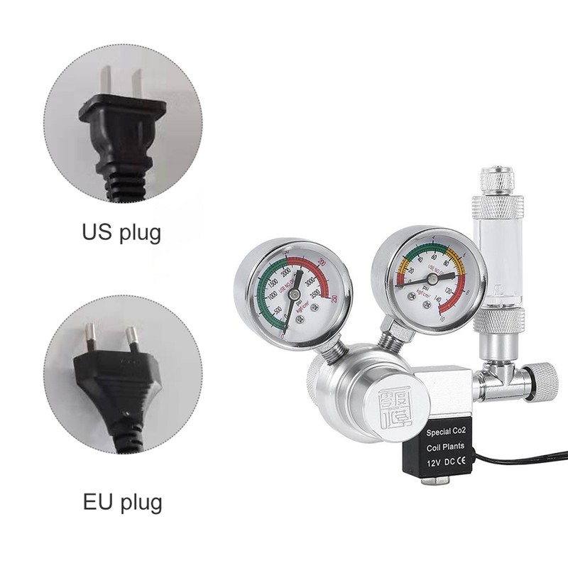 Aquarium CO2 Regulator CO2 Cylinder Pressure Reducing Regulator with Solenoid