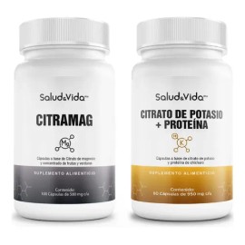 Citrato de Magnesio 100 Cáps y Citrato de Potasio 60 Cáps - CITRAPACK SV                                                                              