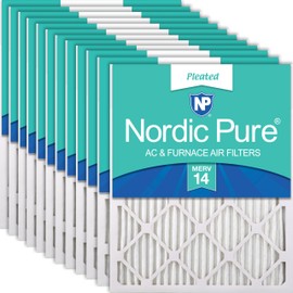 Nordic Pure 16x20x1 (15 1/2 x 19 1/2 x 3/4) Pleated MERV 14 Air Filters 12 Pack