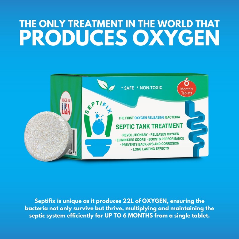 SEPTIFIX Septic Tank Treatment Tabs - Live Aerobic Bacteria Tablets