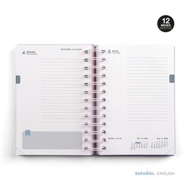 Miquelrius - Academic Diary 24-25, September 2024 to August 2025, Size 125.5 x 178 mm, Day to a View, Double Spiral Metal Lined Cardboard Cover, Rubber Closure, Spanish and English