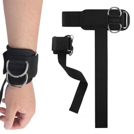 Auriselle 2 Stück Handgelenkgurte zum Gewichtheben Zughilfen Krafttraining Gewichthebergurte mit D-Ringen Verstellbarem Klettverschluss Rutschfeste Zughilfen Poignées de Fitness für Krafttraining