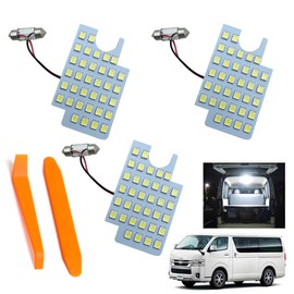 OTORAM Compatible Toyota Hiace 200 Series / Regius Ace LED Room Lamp, 3-piece Set, 4-Type, 5-Type, 6-Type, 7-Type, DX Standard Compatible, Genuine Replacement, White, Explosive Light, Car Lighting