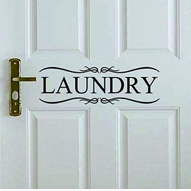 WOVTCP Laundry Room Decor - Laundry Door Decal - Laundry Wall Decals- Laundry Door Vinyl Lettering - Laundry Sign - Laundry Wall Decor