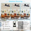 Depuley Modern Ceiling Fan with Light: 35-Inch Black Small Fans