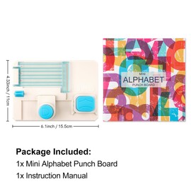 BAOFALI Mini Alphabet Punch Board, 6x4.25inch Paper Hole Punches for DIY Craft Cards Scrapbooking Party Decor,Custom DIY Crafting Projects, Banners, Signs, Cards, Creating Letters, Numbers