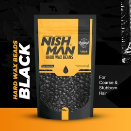 NISHMAN Perle di Cera Dura - Black 500g - Depilazione Indolore e Duratura per una Pelle Liscia - Adatto alle Aree del Corpo - Risultati Efficienti e Confortevoli Senza Irritazioni