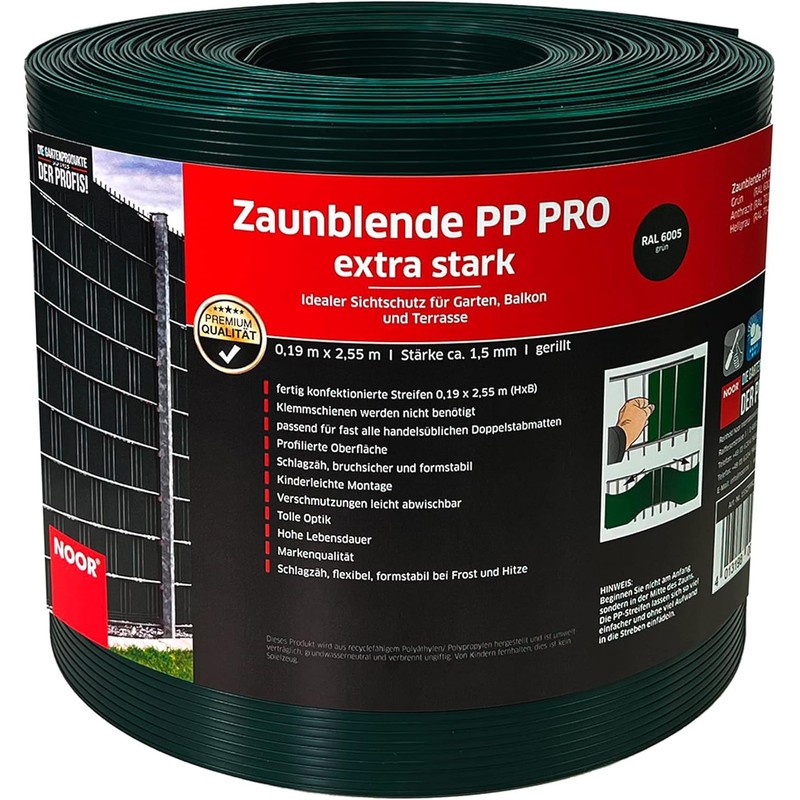 NOOR Privacy Screen Strips PP Pro Extra Strong 0.19 x