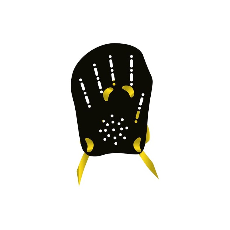 CRESSI Aqua Energy Swim Paddles, Unisex Adult, Black/Yellow, M
