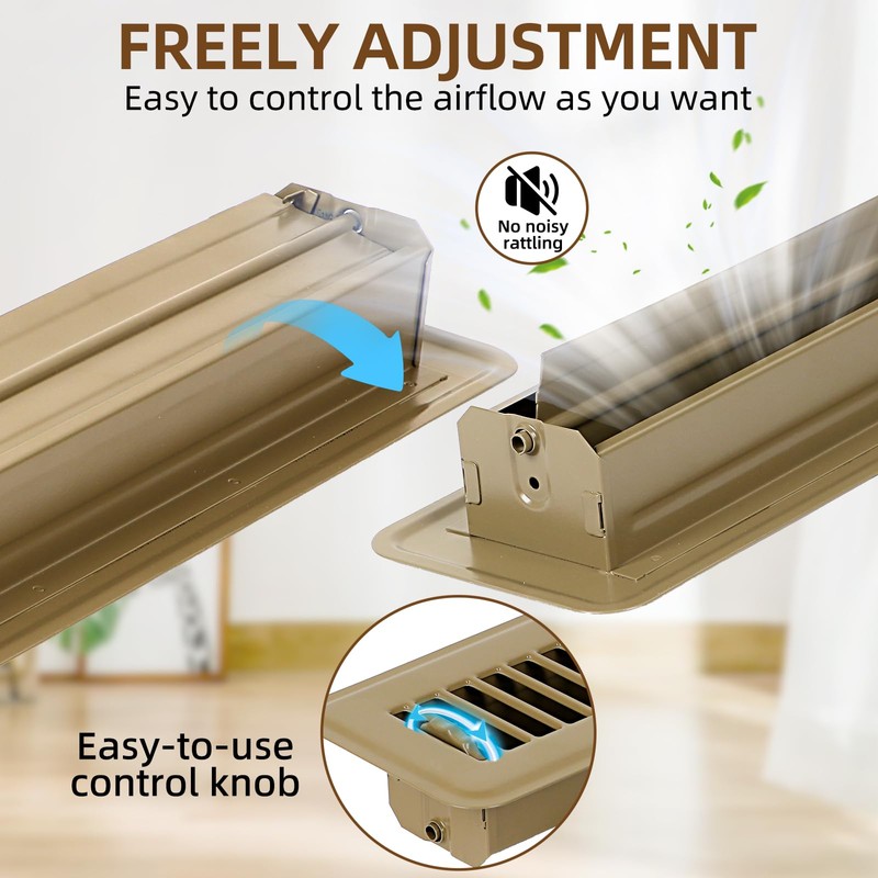 Flowild 6 Pack 2" x 12" Floor Register - Heavy