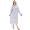 Keyocean Cotton Plaid Women Nightgowns, Soft Warm Comfortable Lightweight Long