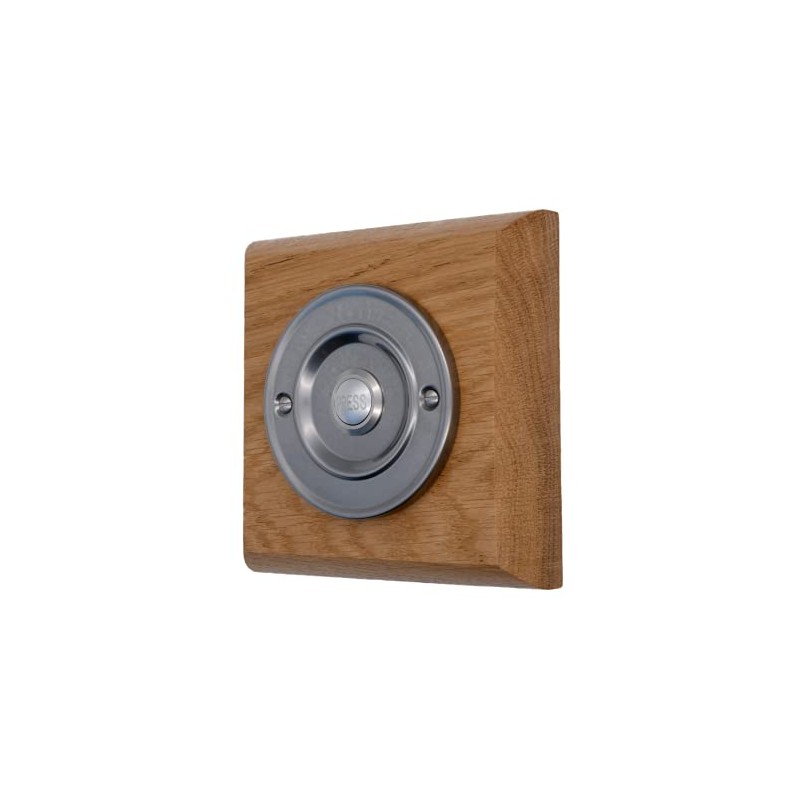 Modern Living Square Wireless Doorbell in Honey and Brushed Nickel