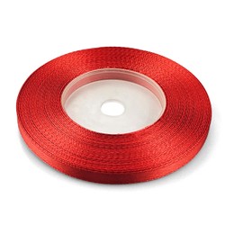 Netuno 1 x Satin Ribbon Red 6 mm x 32 m Red Ribbon Gift Ribbon Red Decorative Ribbon Fabric Ribbon Satin Ribbon Red Ribbon Gift Packaging Decoration Satin Ribbon Roll Red Ribbon Silk