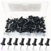 NEDBLUE Black Push Pins - 120 Drawing Pins with Storage
