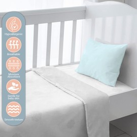 Pizuna 100% Cotton Fitted Travel Sheet Violet Grey, 400 Thread Count Long Staple Cotton Fitted Travel Sheet 60x120 cm, Sateen Weave 14 cm Deep Fitted Sheets 1 PC Violet Grey