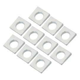 PATIKIL M8 Beveled Square Washers, 20 Pcs Thickness 2 to 4.7mm Heavy Duty Galvanized Wedge Washers in Plain Carbon Steel for Shim Leveling Fastener Hardware, White