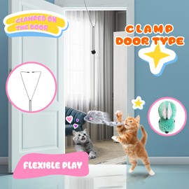 Cat Toys for Indoor Cats Set 5 pcs, Attractive Cat Toy with Sound and Bell for Cats Stimulate Hunting, Hanging Interactive Toys for Indoor Cats Kitten Play Chase Exercise, Kitten Mental Exercise Toys