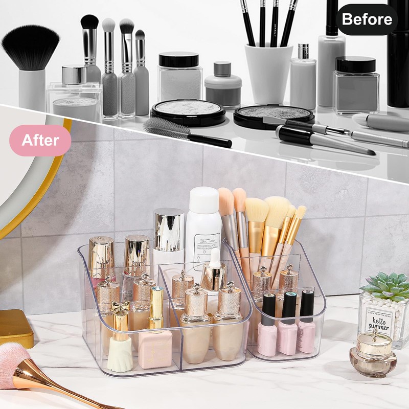 DASITON 3 Slots Makeup Brush Holder, Acrylic Make Up Brush