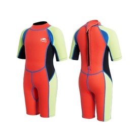 Gogokids Kids Shorty Wetsuit Kids Wetsuit Shortie - Wetsuit for Kids Boys Girls Toddler Baby Short Sleeve Wetsuit 2.5MM Neoprene/Age 2t 3t 4t-11t/Thermal for Swimming