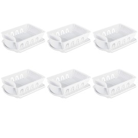 Sterilite 06418006 Large 2-Piece Sink Set, White, 6-Pack