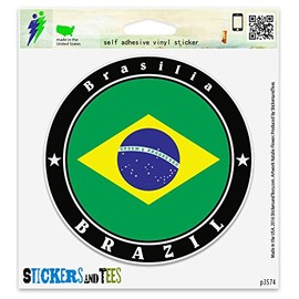 Brazil Brasilia Vinyl Car Bumper Window Sticker 2" x 2"