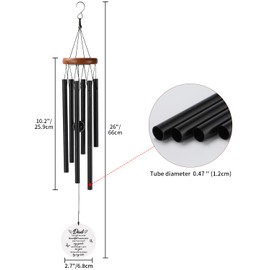 BeauGift Sympathy Gifts for Loss of Dad, Ceramic Memorial Wind Chimes for Loss of Father, Remembrance Bereavement Gifts for Loss of Father, in Memory of Dad Gifts