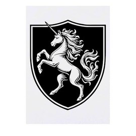 'Unicorn Shield' Temporary Tattoo - Water Resistant, Skin-Safe, Non-Toxic Transfer (TO00083429)