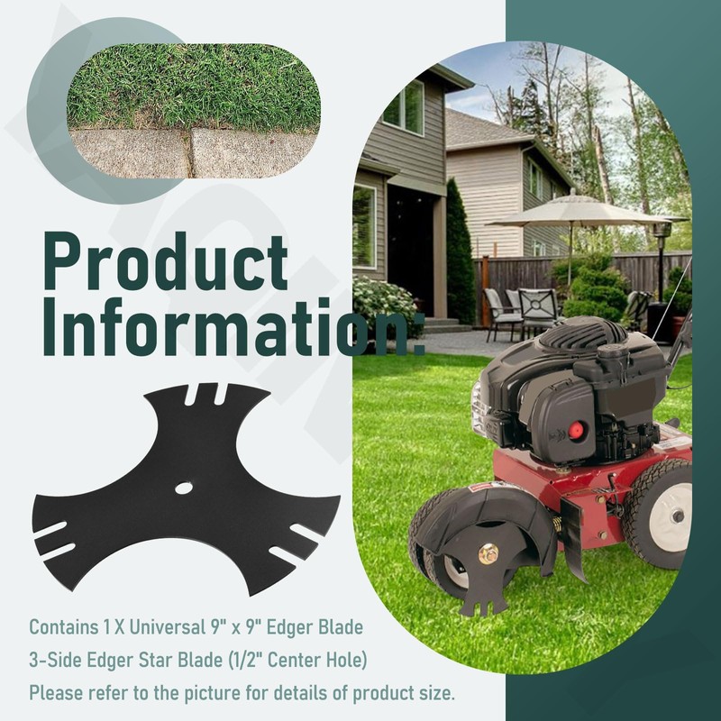 YAQINGMY Universal 9" x 9" Edger Blade / 3-Side Edger