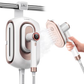 Newbealer 2In1 Pro Steam Station Iron, 1550W Turbocharged Steam for Clothes, 3-Level Steam & Dry Ironing, 30s Heat Up, 1.2L Detachable Tank, Auto-Off, Self Cleaning, Innovative Storage for Household